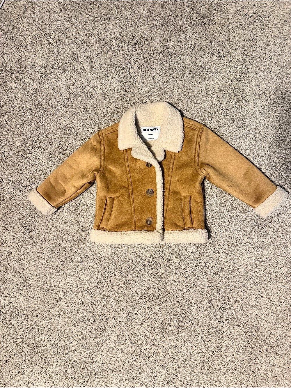 Old Navy Faux-Suede Sherpa-Trim Jacket for baby girl Size 18-24M